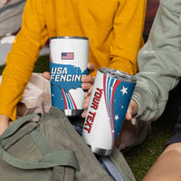 Personalized USA Fencing Tumbler Cup 2024 United States Flag Curve Style - Wonder Print Shop