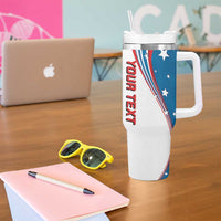 Personalized USA Fencing Tumbler With Handle 2024 United States Flag Curve Style - Wonder Print Shop