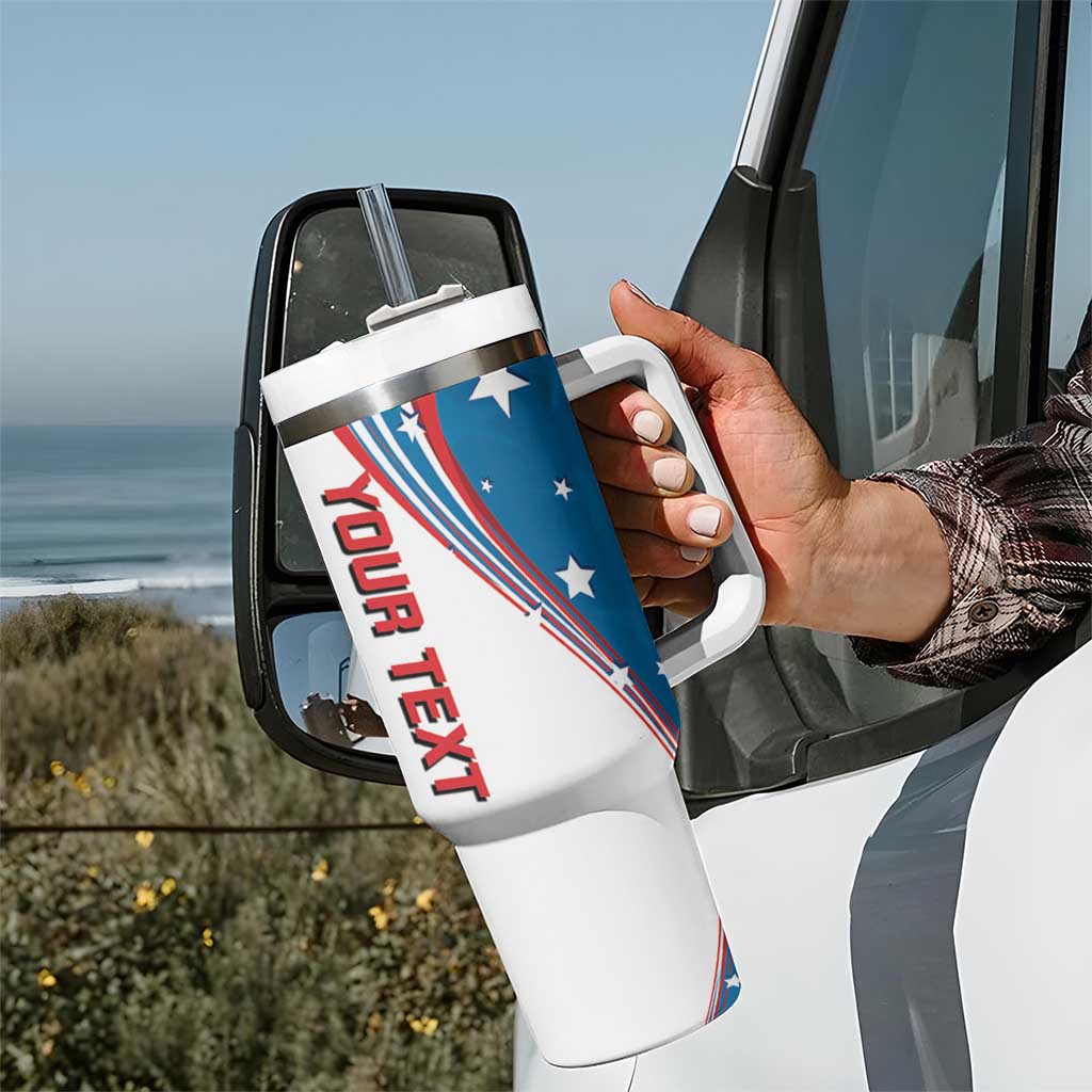 Personalized USA Fencing Tumbler With Handle 2024 United States Flag Curve Style - Wonder Print Shop