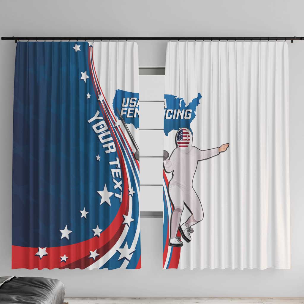 Personalized USA Fencing Window Curtain 2024 United States Flag Curve Style - Wonder Print Shop