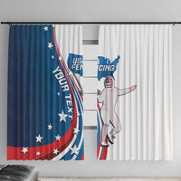 Personalized USA Fencing Window Curtain 2024 United States Flag Curve Style - Wonder Print Shop
