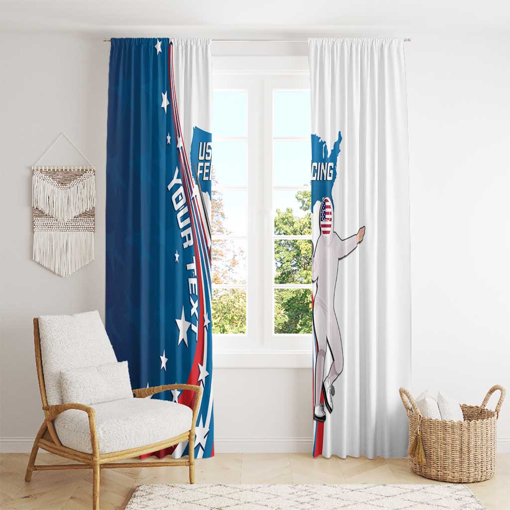 Personalized USA Fencing Window Curtain 2024 United States Flag Curve Style - Wonder Print Shop