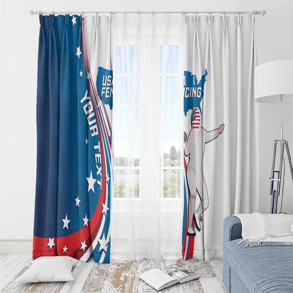 Personalized USA Fencing Window Curtain 2024 United States Flag Curve Style - Wonder Print Shop