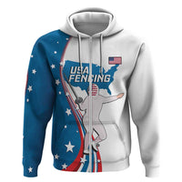 Personalized USA Fencing Zip Hoodie 2024 United States Flag Curve Style - Wonder Print Shop