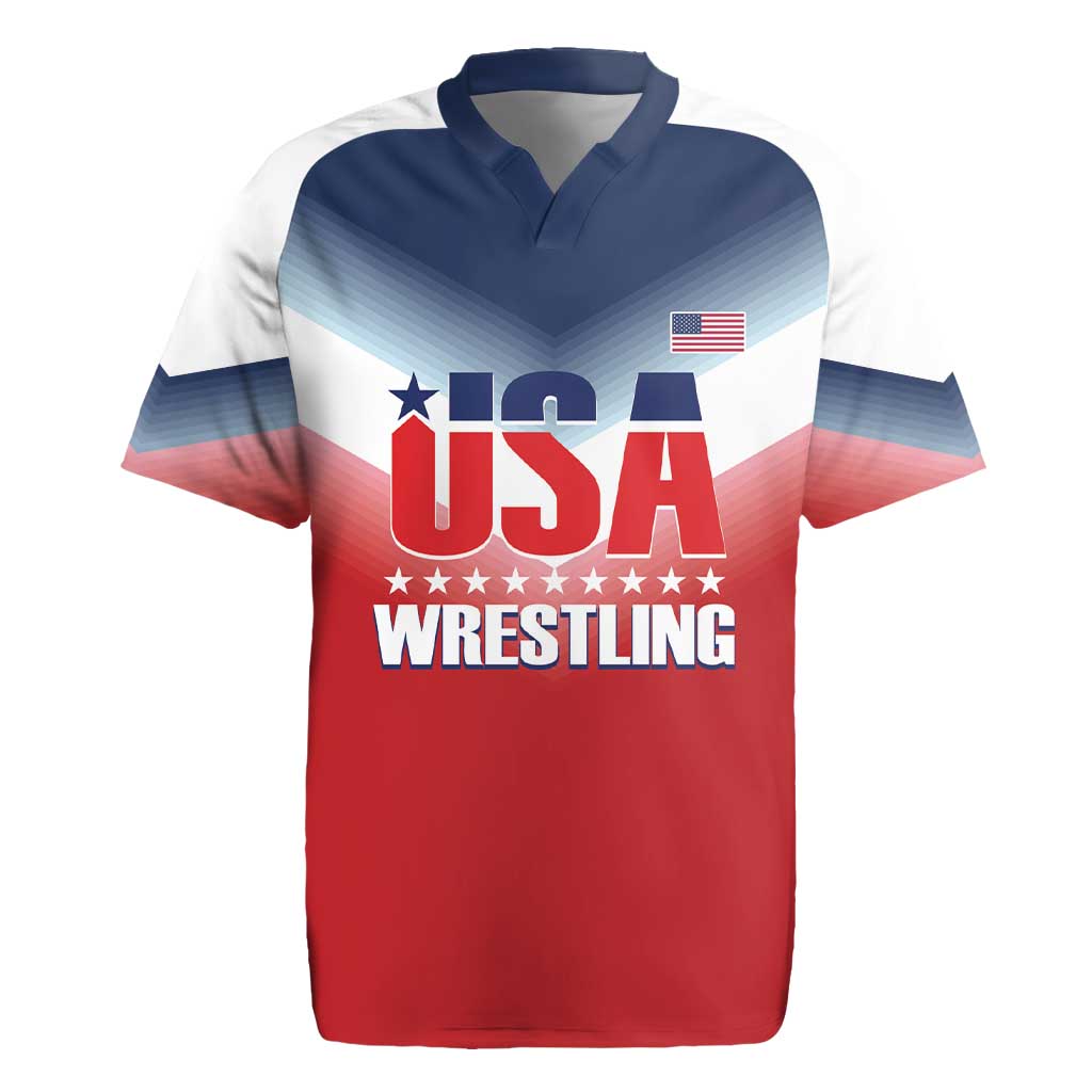 Custom USA Wrestling Rugby Jersey 2024 Sporty Style - Wonder Print Shop