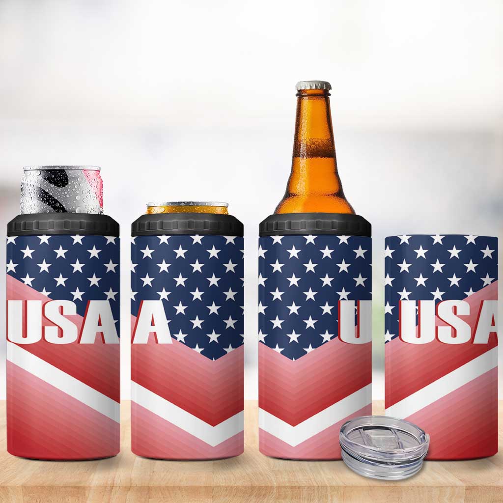 USA Shooting 4 in 1 Can Cooler Tumbler 2024 Sporty Style - Wonder Print Shop