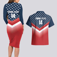 Custom USA Shooting Couples Matching Long Sleeve Bodycon Dress and Hawaiian Shirt 2024 Sporty Style - Wonder Print Shop