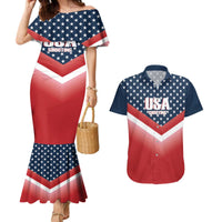 Custom USA Shooting Couples Matching Mermaid Dress and Hawaiian Shirt 2024 Sporty Style - Wonder Print Shop