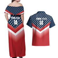 Custom USA Shooting Couples Matching Off Shoulder Maxi Dress and Hawaiian Shirt 2024 Sporty Style - Wonder Print Shop