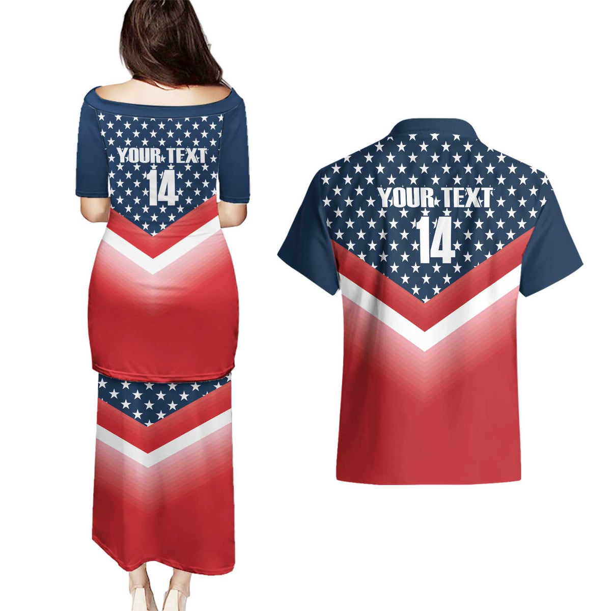Custom USA Shooting Couples Matching Puletasi and Hawaiian Shirt 2024 Sporty Style - Wonder Print Shop