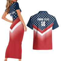 Custom USA Shooting Couples Matching Short Sleeve Bodycon Dress and Hawaiian Shirt 2024 Sporty Style - Wonder Print Shop