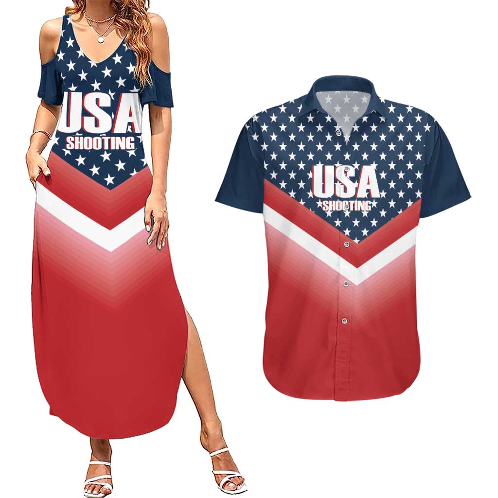 Custom USA Shooting Couples Matching Summer Maxi Dress and Hawaiian Shirt 2024 Sporty Style - Wonder Print Shop