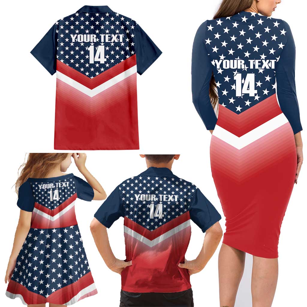 Custom USA Shooting Family Matching Long Sleeve Bodycon Dress and Hawaiian Shirt 2024 Sporty Style - Wonder Print Shop