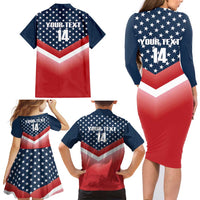 Custom USA Shooting Family Matching Long Sleeve Bodycon Dress and Hawaiian Shirt 2024 Sporty Style - Wonder Print Shop