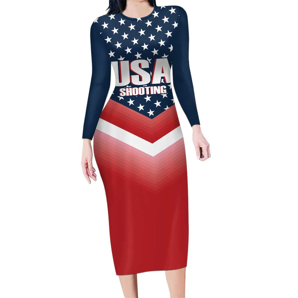 Custom USA Shooting Family Matching Long Sleeve Bodycon Dress and Hawaiian Shirt 2024 Sporty Style - Wonder Print Shop