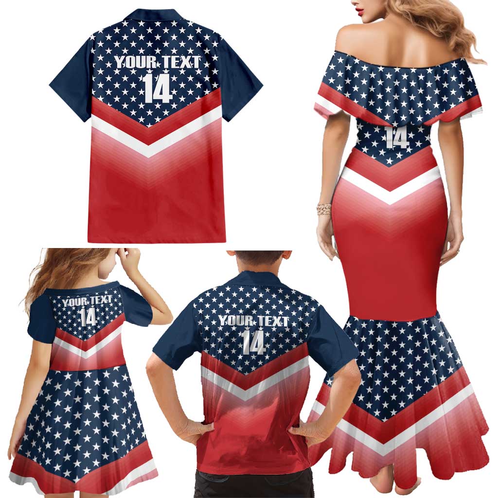 Custom USA Shooting Family Matching Mermaid Dress and Hawaiian Shirt 2024 Sporty Style - Wonder Print Shop