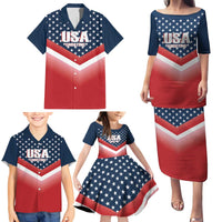 Custom USA Shooting Family Matching Puletasi and Hawaiian Shirt 2024 Sporty Style - Wonder Print Shop