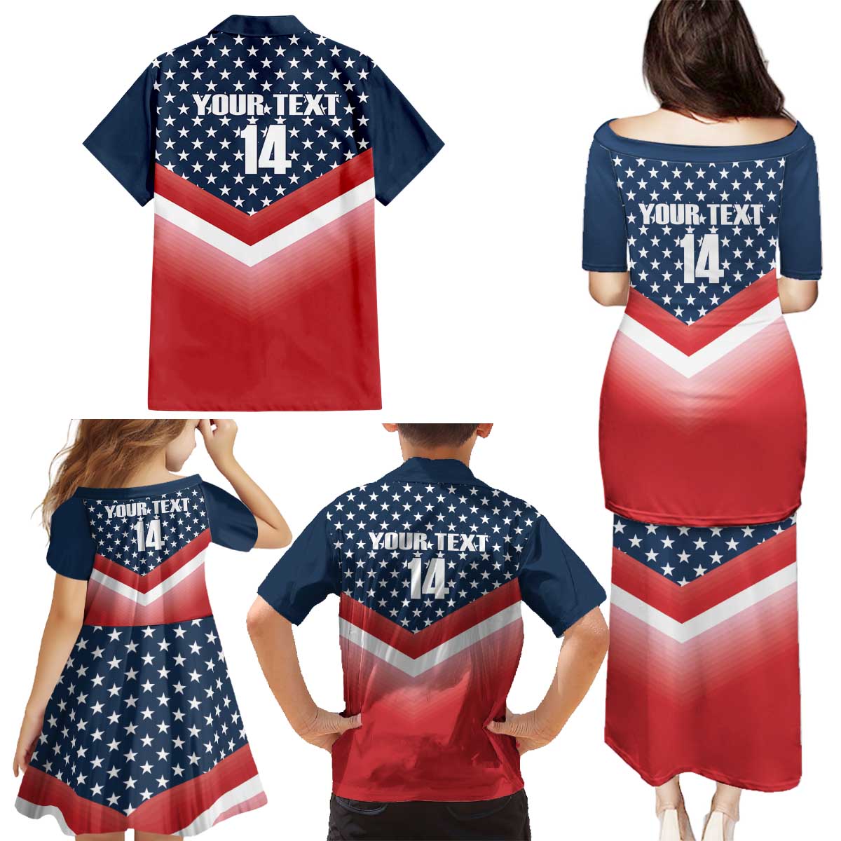Custom USA Shooting Family Matching Puletasi and Hawaiian Shirt 2024 Sporty Style - Wonder Print Shop