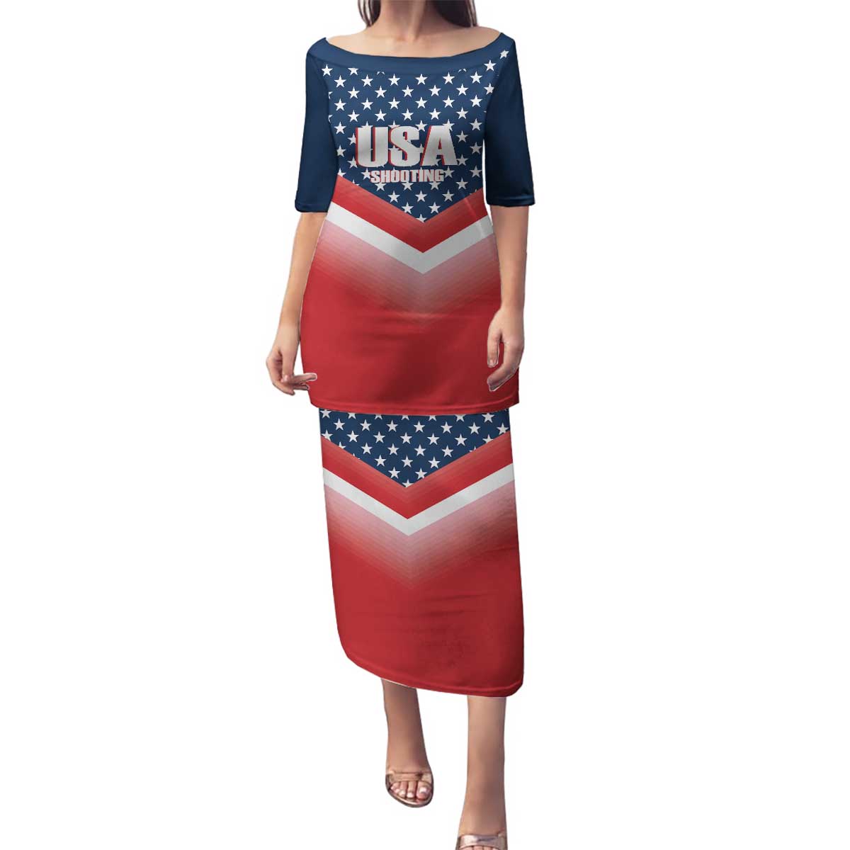 Custom USA Shooting Family Matching Puletasi and Hawaiian Shirt 2024 Sporty Style - Wonder Print Shop