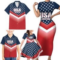 Custom USA Shooting Family Matching Short Sleeve Bodycon Dress and Hawaiian Shirt 2024 Sporty Style - Wonder Print Shop