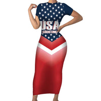 Custom USA Shooting Family Matching Short Sleeve Bodycon Dress and Hawaiian Shirt 2024 Sporty Style - Wonder Print Shop
