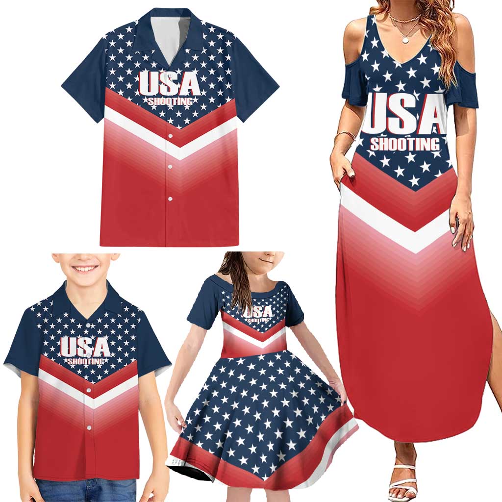 Custom USA Shooting Family Matching Summer Maxi Dress and Hawaiian Shirt 2024 Sporty Style - Wonder Print Shop