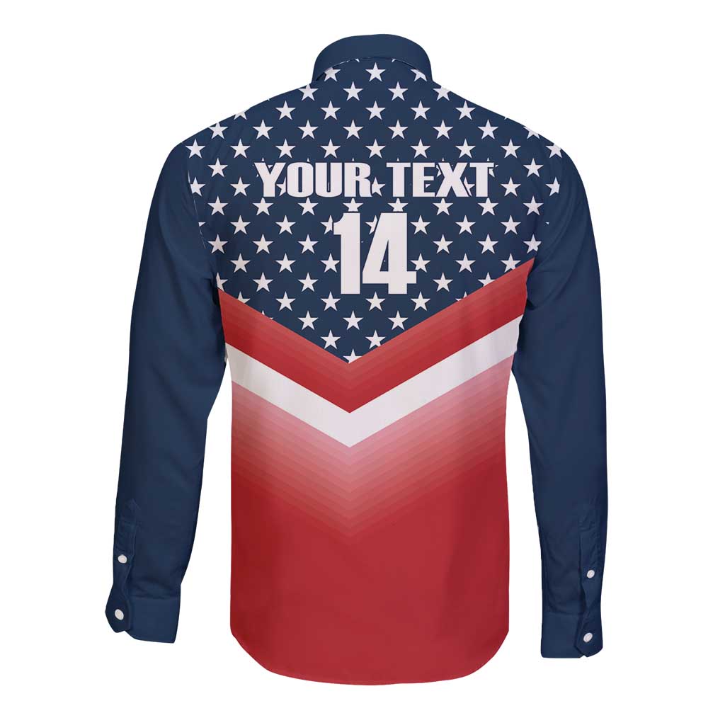 Custom USA Shooting Long Sleeve Button Shirt 2024 Sporty Style - Wonder Print Shop