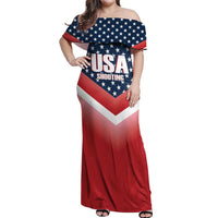 Custom USA Shooting Off Shoulder Maxi Dress 2024 Sporty Style - Wonder Print Shop