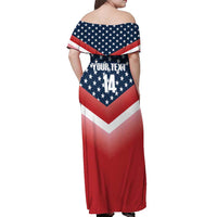 Custom USA Shooting Off Shoulder Maxi Dress 2024 Sporty Style - Wonder Print Shop