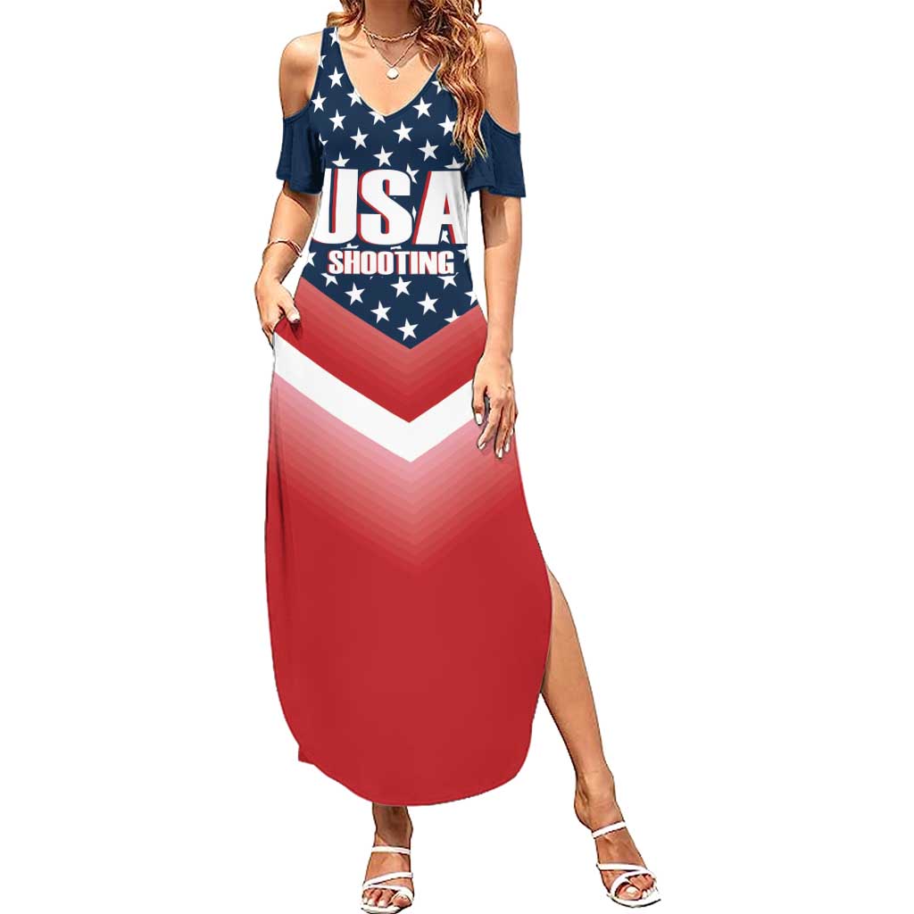 Custom USA Shooting Summer Maxi Dress 2024 Sporty Style - Wonder Print Shop