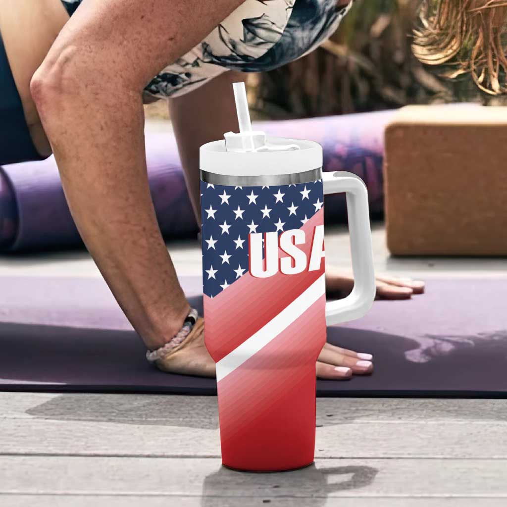 USA Shooting Tumbler With Handle 2024 Sporty Style - Wonder Print Shop