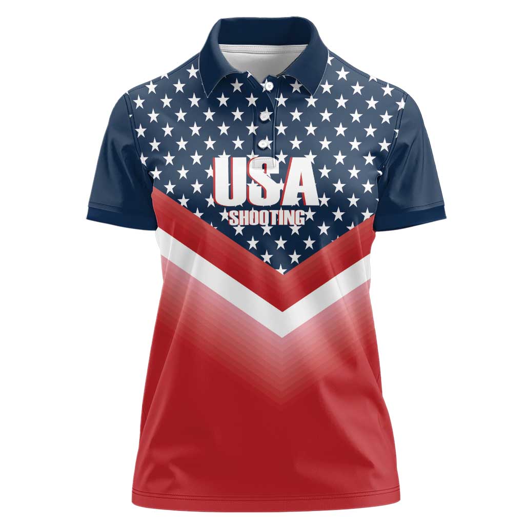 Custom USA Shooting Women Polo Shirt 2024 Sporty Style - Wonder Print Shop