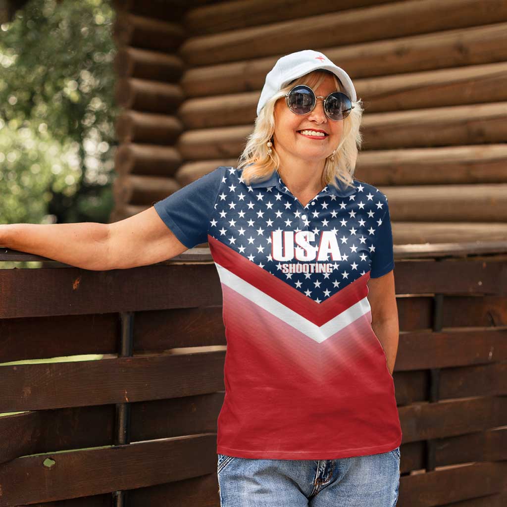 Custom USA Shooting Women Polo Shirt 2024 Sporty Style - Wonder Print Shop