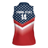 Custom USA Shooting Women Sleeveless Polo Shirt 2024 Sporty Style - Wonder Print Shop