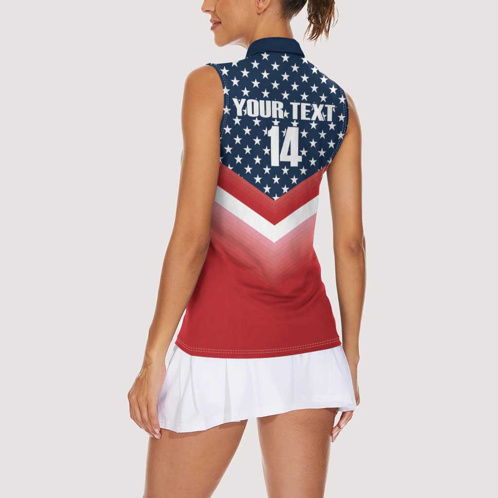 Custom USA Shooting Women Sleeveless Polo Shirt 2024 Sporty Style - Wonder Print Shop