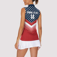Custom USA Shooting Women Sleeveless Polo Shirt 2024 Sporty Style - Wonder Print Shop