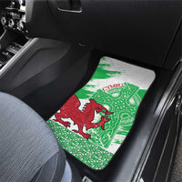 Grunge Green Wales Car Mats Celtic Cross Welsh Red Dragon - Wonder Print Shop