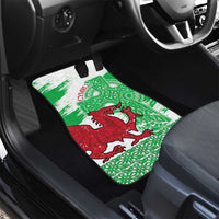 Grunge Green Wales Car Mats Celtic Cross Welsh Red Dragon - Wonder Print Shop