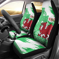 Grunge Green Wales Car Seat Cover Celtic Cross Welsh Red Dragon - Wonder Print Shop