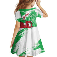 Grunge Green Wales Family Matching Off Shoulder Maxi Dress and Hawaiian Shirt Celtic Cross Welsh Red Dragon - Wonder Print Shop