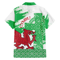 Grunge Green Wales Family Matching Summer Maxi Dress and Hawaiian Shirt Celtic Cross Welsh Red Dragon - Wonder Print Shop