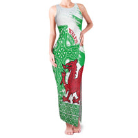 Grunge Green Wales Family Matching Tank Maxi Dress and Hawaiian Shirt Celtic Cross Welsh Red Dragon - Wonder Print Shop