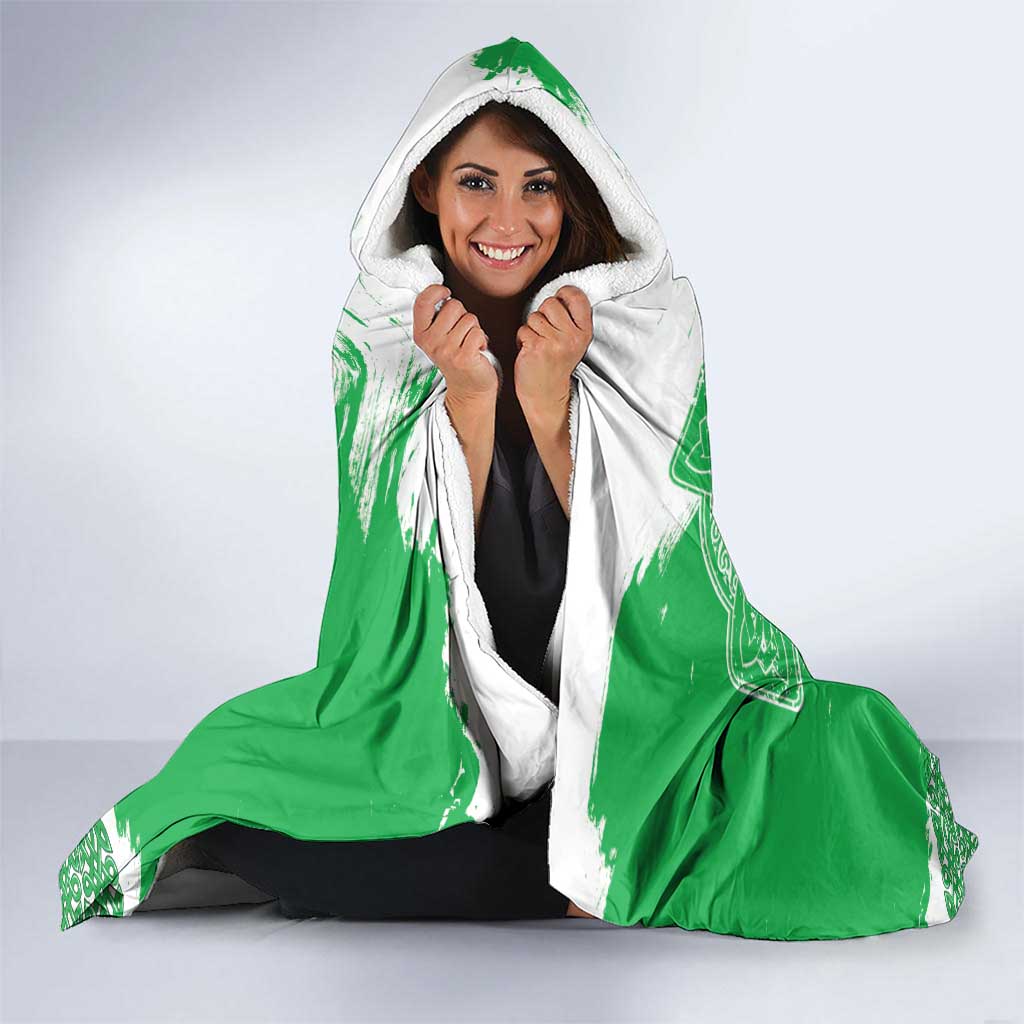 Grunge Green Wales Hooded Blanket Celtic Cross Welsh Red Dragon - Wonder Print Shop