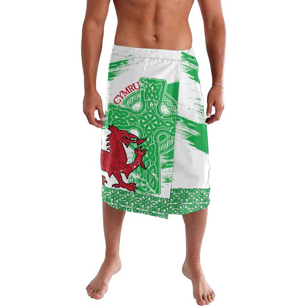 Grunge Green Wales Lavalava Celtic Cross Welsh Red Dragon - Wonder Print Shop