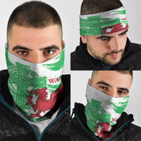 Grunge Green Wales Neck Gaiter Celtic Cross Welsh Red Dragon LT14