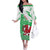 Grunge Green Wales Off The Shoulder Long Sleeve Dress Celtic Cross Welsh Red Dragon - Wonder Print Shop