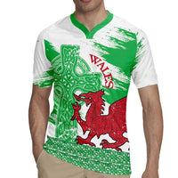 Grunge Green Wales Rugby Jersey Celtic Cross Welsh Red Dragon - Wonder Print Shop