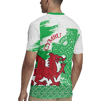 Grunge Green Wales Rugby Jersey Celtic Cross Welsh Red Dragon - Wonder Print Shop