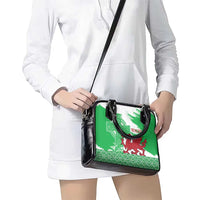 Grunge Green Wales Shoulder Handbag Celtic Cross Welsh Red Dragon - Wonder Print Shop