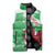Grunge Green Wales Sleeveless Puffer Jacket Celtic Cross Welsh Red Dragon - Wonder Print Shop